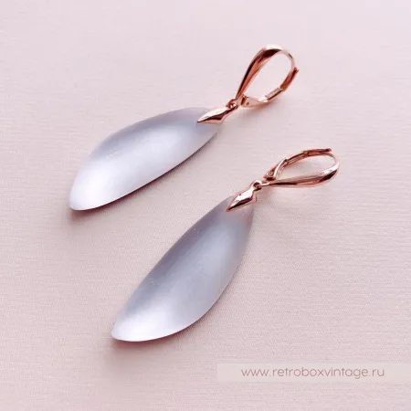 ALEXIS BITTAR Серьги «Легче перышка: бежевые в розовом золоте»