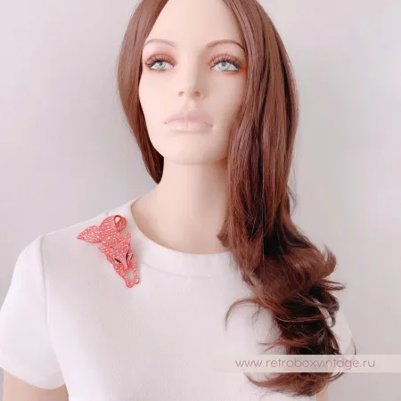 LEE STEIN Брошь «Розовая лиса»