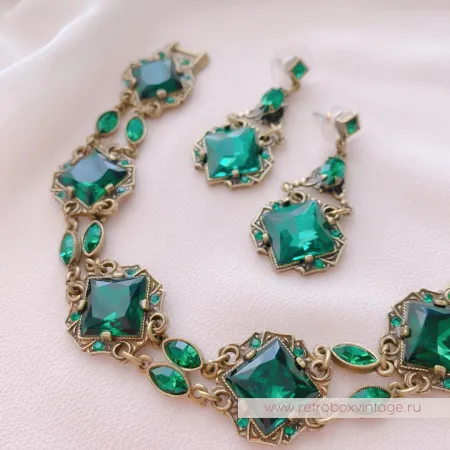 SWEET ROMANCE Браслет «Клеопатра: изумрудные в бронзе»
