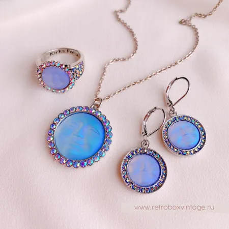 KIRKS FOLLY Кулон на цепочке «Голубая луна»