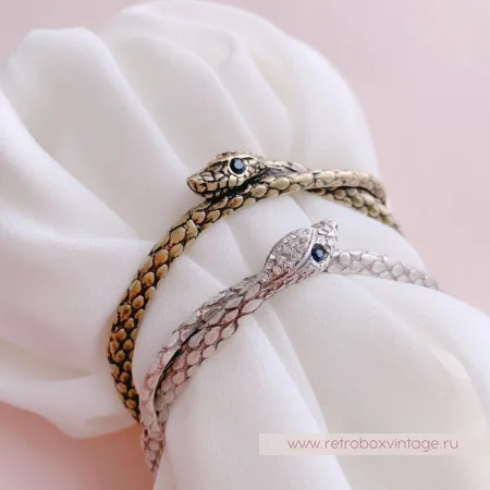 SWEET ROMANCE Браслет-обруч «Змея-хранительница: серебро»