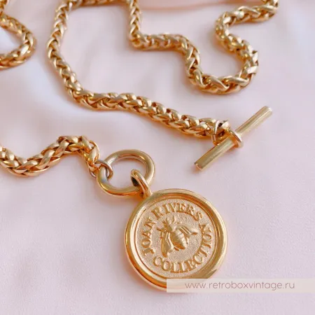 JOAN RIVERS Ожерелье «Медальон с золотой пчелой» (уценка)