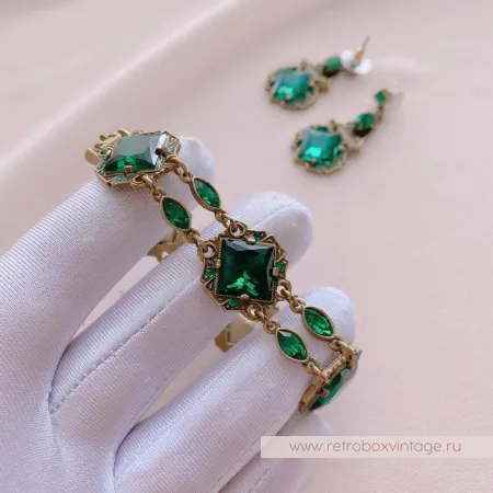 SWEET ROMANCE Браслет «Клеопатра: изумрудные в бронзе»