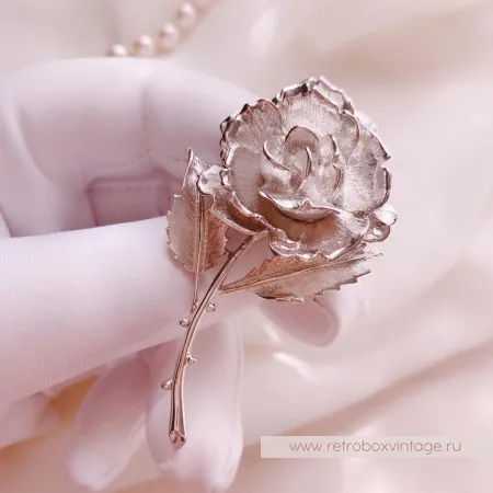 MONET Брошь «Серебристая роза»