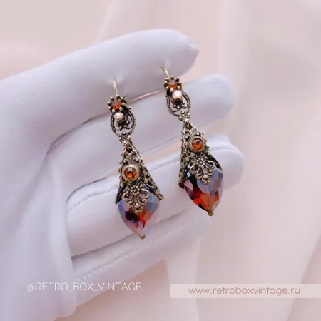 SWEET ROMANCE Серьги «Эсмеральда: коньячные»