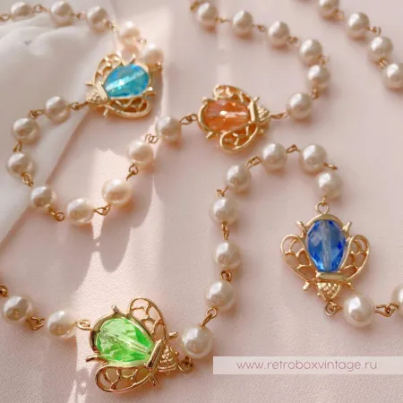 JOAN RIVERS Ожерелье «Жемчуг и цветные пчелки»