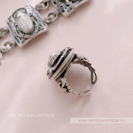 SWEET ROMANCE Кольцо «Скарабей: серебро»