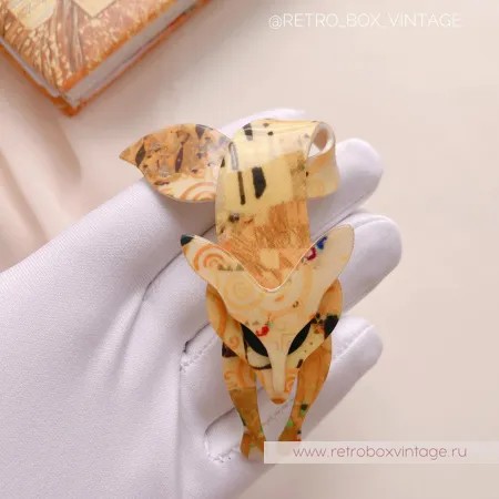 LEA STEIN Брошь «Лиса в стиле климта 2»