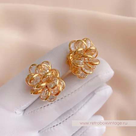 SWAROVSKI Клипсы с безелями «Кубышки»