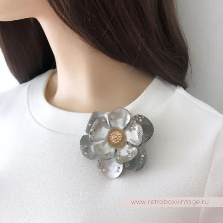 ALEXIS BITTAR Брошь «Серебристый лунный цветок»