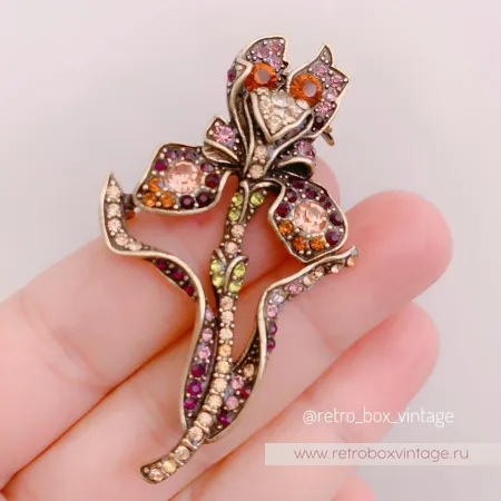 HEIDI DAUS Брошь «Кристальный ирис»