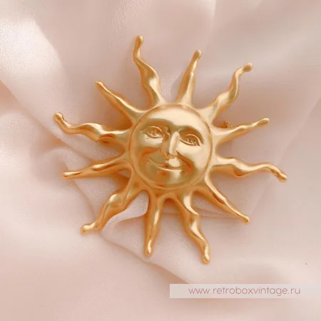 ANNE KLEIN Брошь «Золотое солнце»