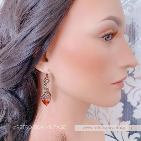 SWEET ROMANCE Серьги «Эсмеральда: коньячные»