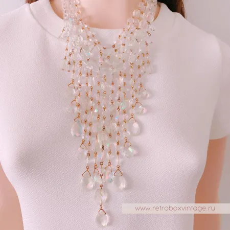 JOAN RIVERS Ожерелье "Хрустальный водопад" с сиянием Aurura Borealis