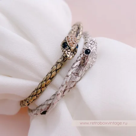 SWEET ROMANCE Браслет-обруч «Змея-хранительница: серебро»