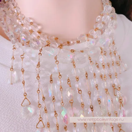 JOAN RIVERS Ожерелье "Хрустальный водопад" с сиянием Aurura Borealis