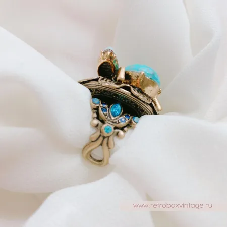 SWEET ROMANCE Кольцо «Пастельная пчелка: бирюза»