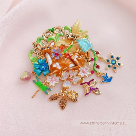 KIRKS FOLLY Брошь-кулон «Лесная фея и олененок»