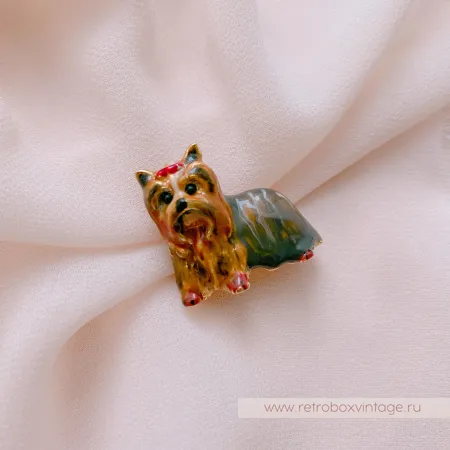 ERWIN PEARL Брошь «Собака йоркширский терьер»