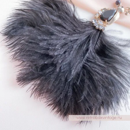 CAROLEE Брошь «Птица феникс» перо страуса