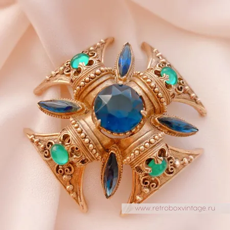 FLORENZA Брошь-кулон «Мальтийский крест»