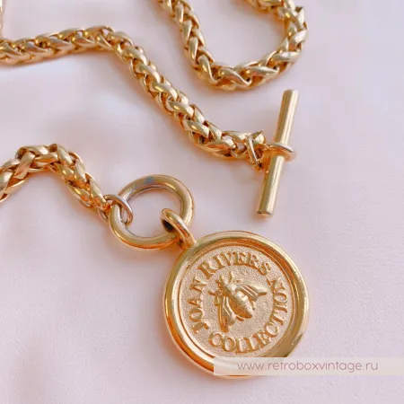 JOAN RIVERS Ожерелье «Медальон с золотой пчелой» (уценка)