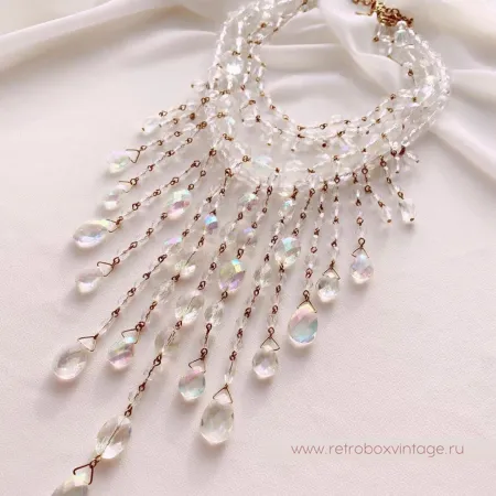 JOAN RIVERS Ожерелье "Хрустальный водопад" с сиянием Aurura Borealis