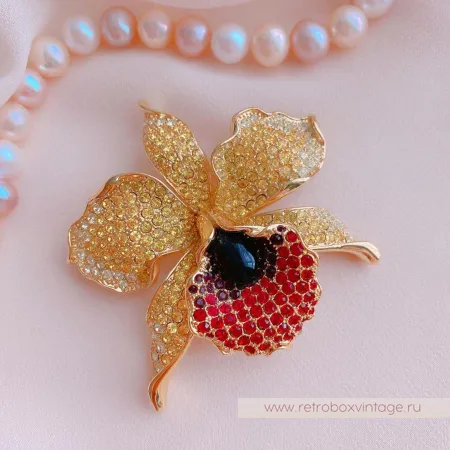 CAROLEE Брошь «Золотая орхидея»