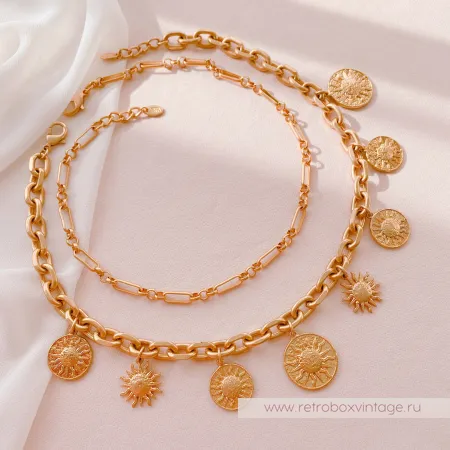ZARA Комплект цепей "Золотые боги Солнца"