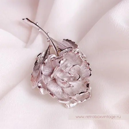 MONET Брошь «Серебристая роза»