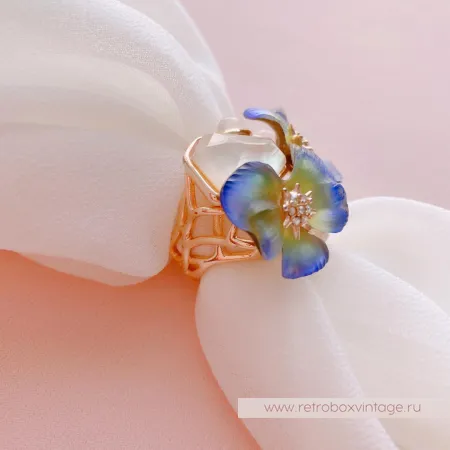 ALEXIS BITTAR Кольцо «Фиолетовые фиалки - анютины глазки»