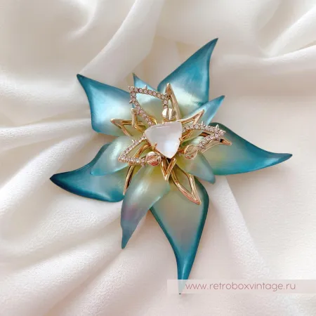 ALEXIS BITTAR Брошь «Голубой эдельвейс»