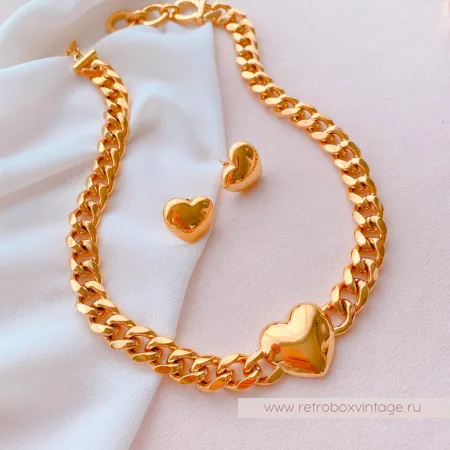 UVELINA Ожерелье-цепь "Золотое сердце"