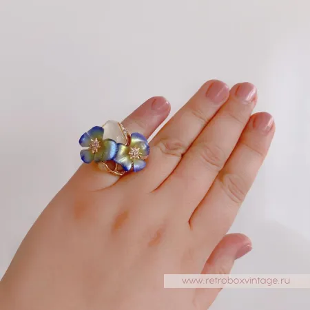 ALEXIS BITTAR Кольцо «Фиолетовые фиалки - анютины глазки»