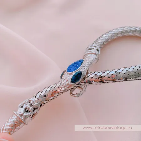 WHITING AND DAVIS Ожерелье-пояс «Серебристая змейка»