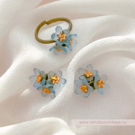 MICHAEL MICHAUD Кольцо "Три голубых незабудки"