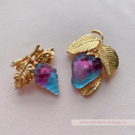 NAPIER Брошь винтажная «Виноград»