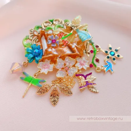 KIRKS FOLLY Брошь-кулон «Лесная фея и олененок»