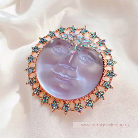 KIRKS FOLLY Брошь-кулон «Лавандовая императрица-луна»