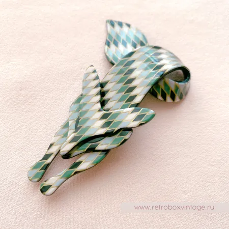 LEA STEIN Брошь «Лиса арлекин: хвойный лес» черные глазки