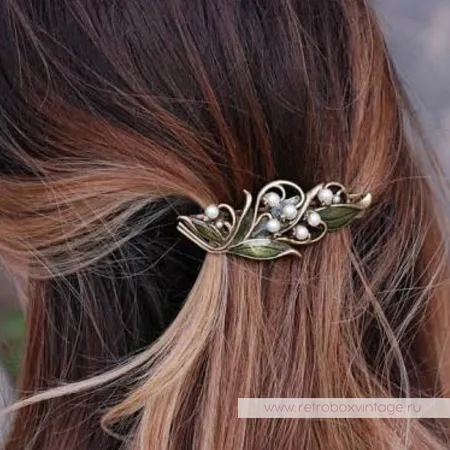 SWEET ROMANCE Заколка-автомат «Жемчужные ландыши»