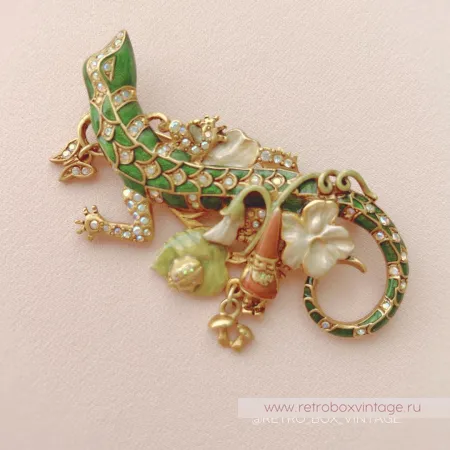 KIRKS FOLLY Брошь «Ящерка - хозяйка медной горы»