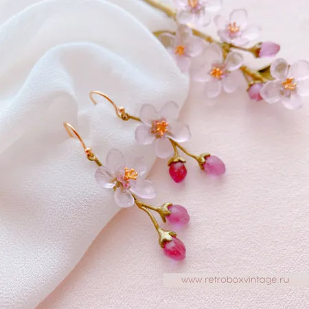 MICHAEL MICHAUD Брошь «Нежная весна: веточка цветущего персика»