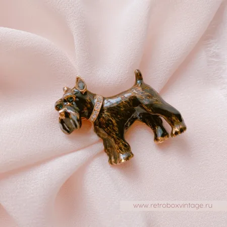 ERWIN PEARL Брошь «Собака шотландский терьер»