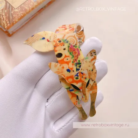 LEA STEIN Брошь «Лиса в стиле климта 2»