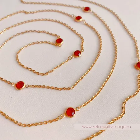 Нить с безелями «Алый цвет» NO NAME 