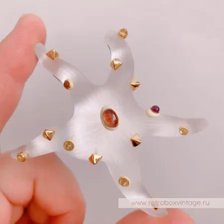 ALEXIS BITTAR Брошь «Морская звезда: белая»