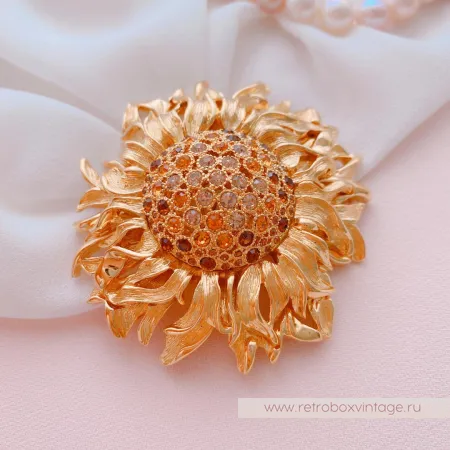 MONET Брошь «Золотой подсолнух»