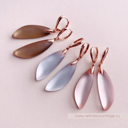 ALEXIS BITTAR Серьги «Легче перышка: бежевые в розовом золоте»