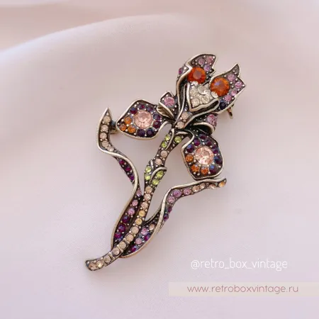 HEIDI DAUS Брошь «Кристальный ирис»